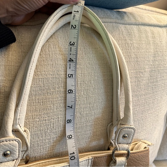 VINTAGE NINE WEST TAN/IVORY BAG - Picture 10 of 13